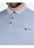Polo piqué interlock grande taille bleu ciel