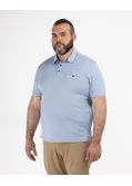 Polo piqué interlock grande taille bleu ciel
