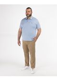 Polo piqué interlock grande taille bleu ciel