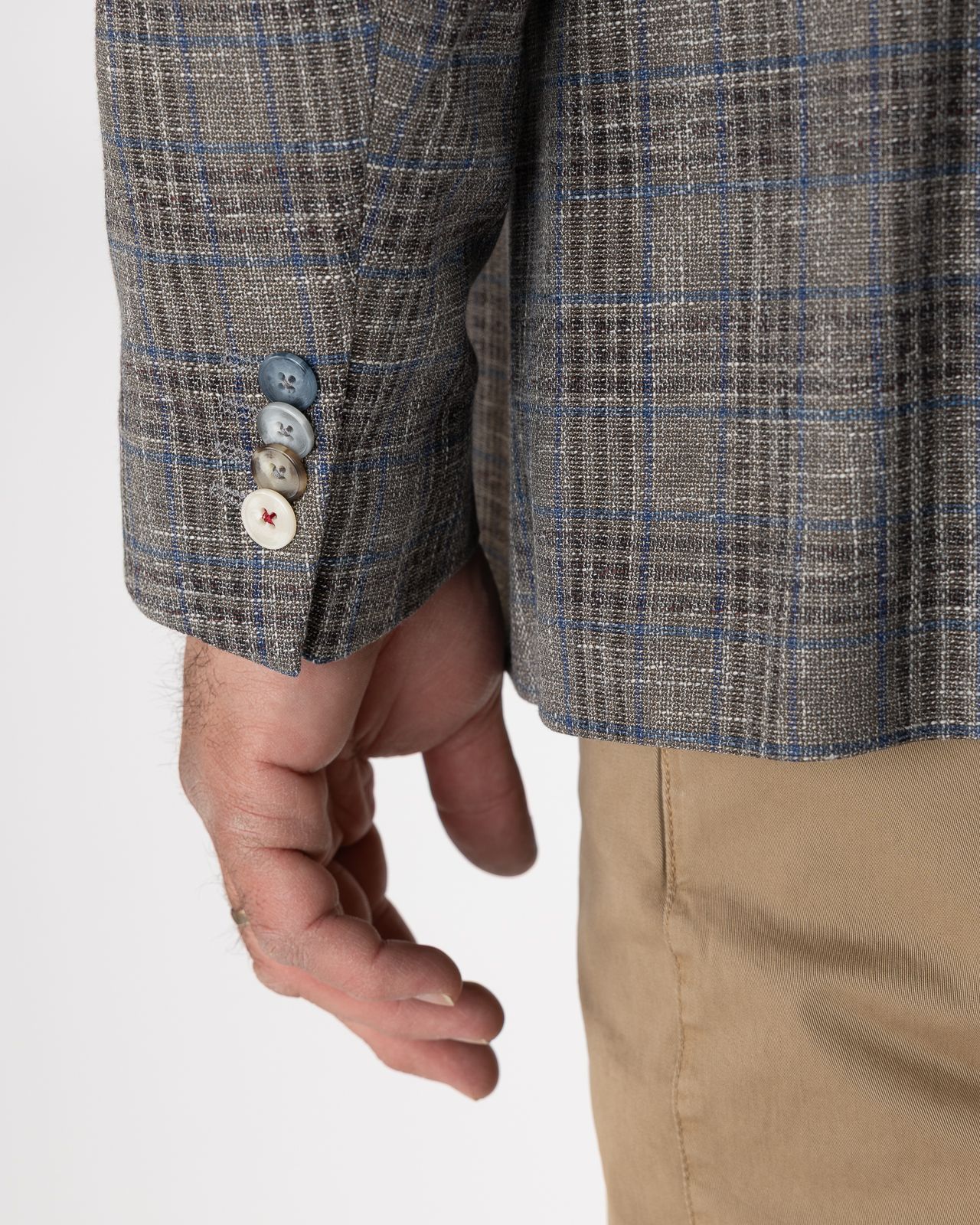 Veste à carreaux grande taille gris