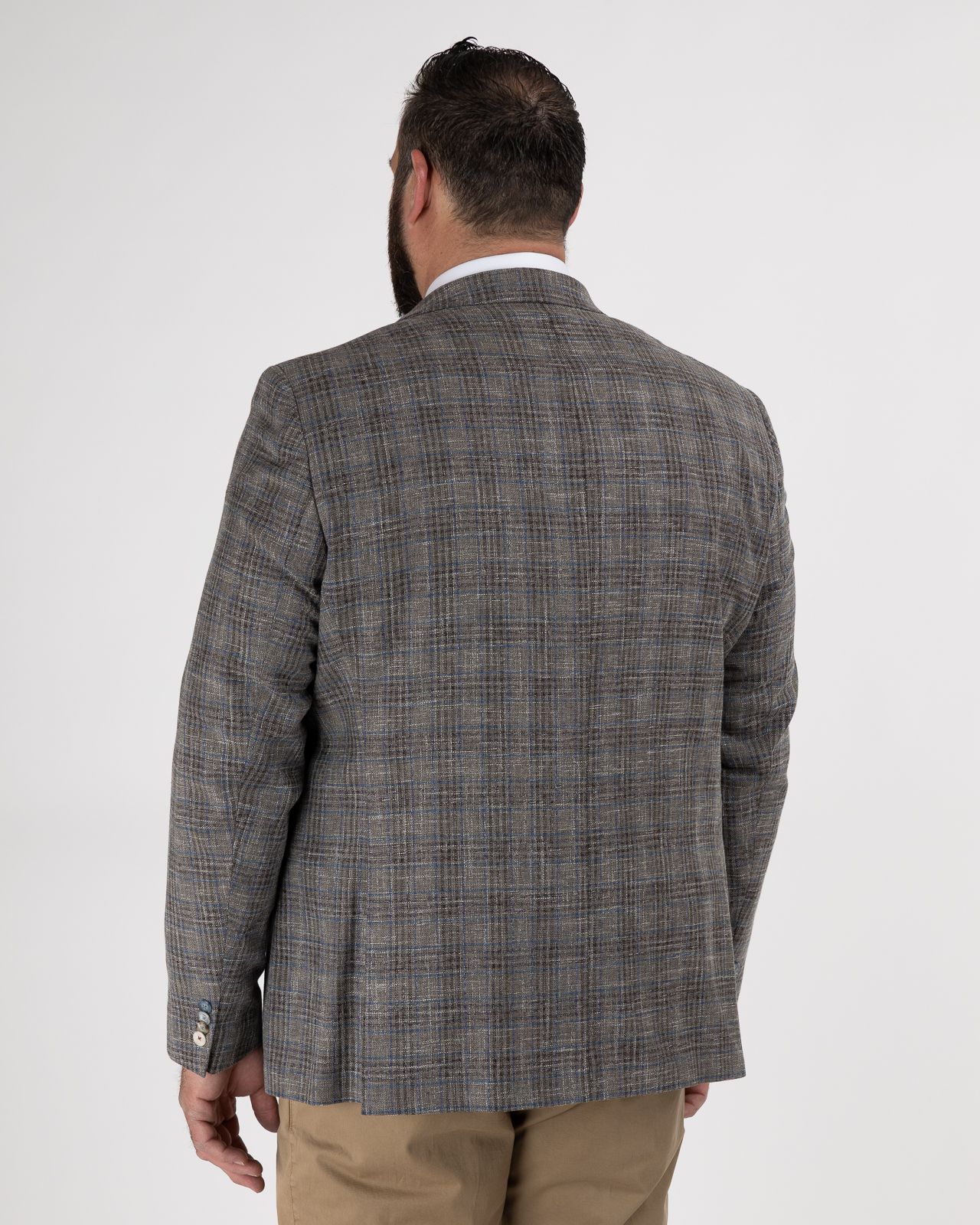 Veste à carreaux grande taille gris