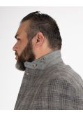 Veste à carreaux grande taille gris