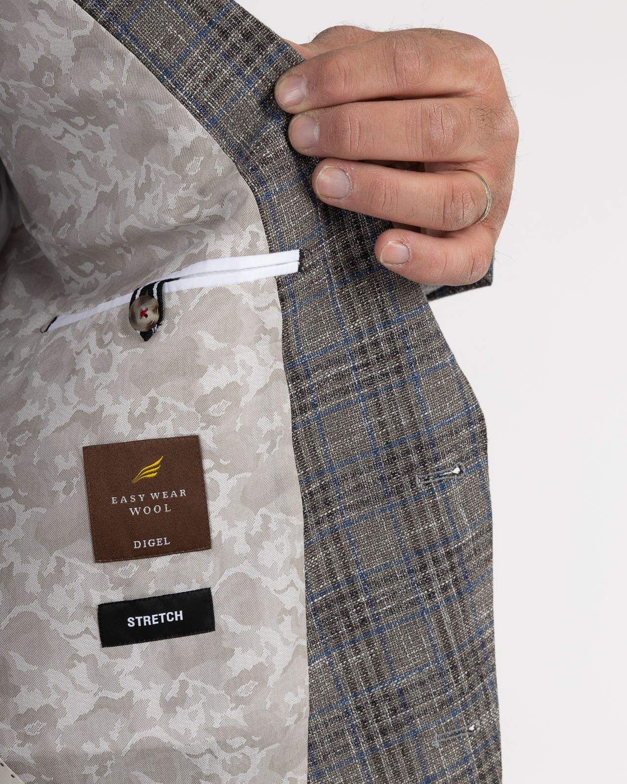 Veste à carreaux grande taille gris