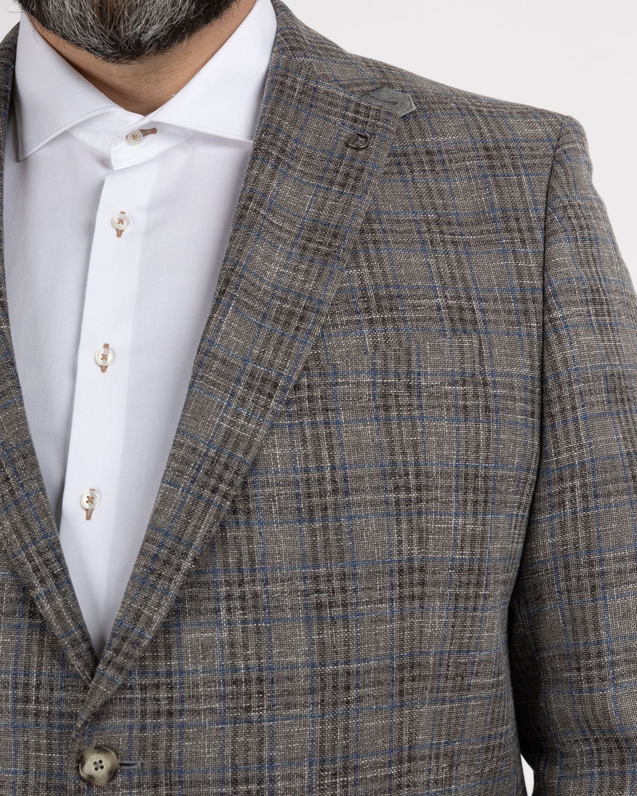 Veste à carreaux grande taille gris