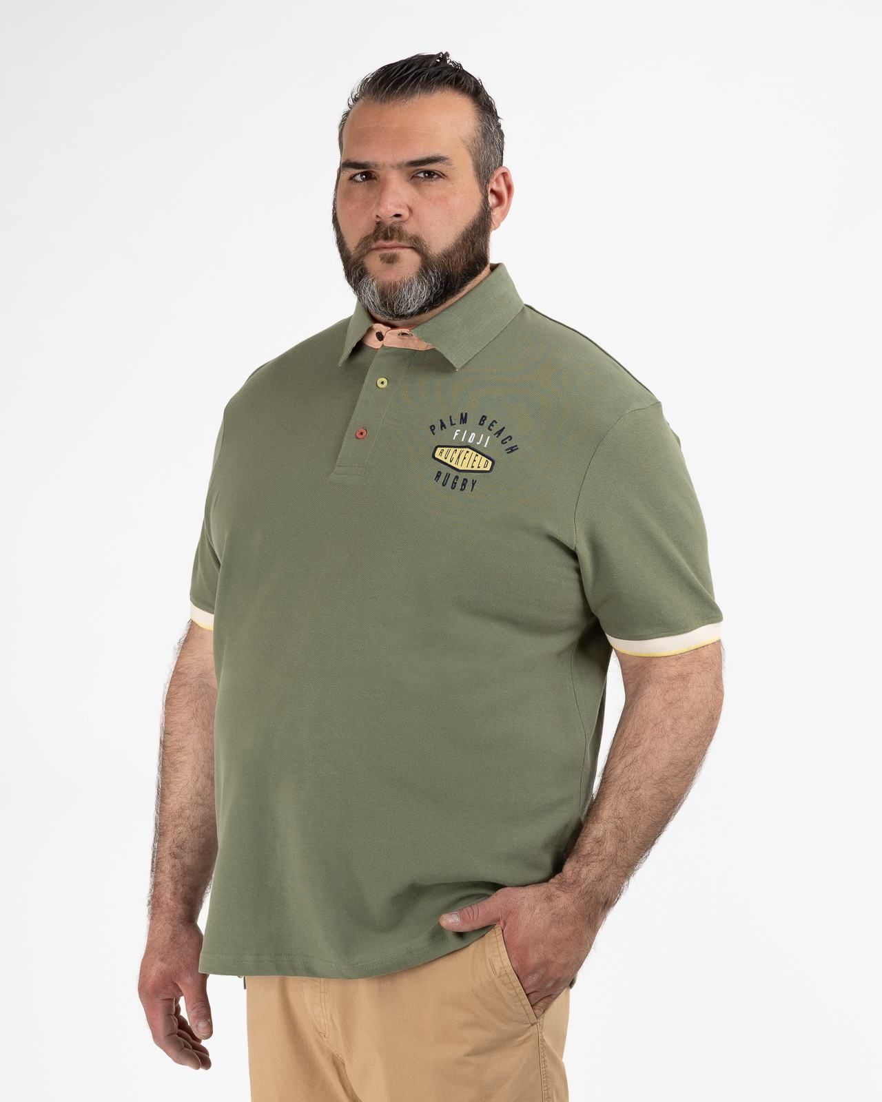 Polo piqué grande taille vert kaki