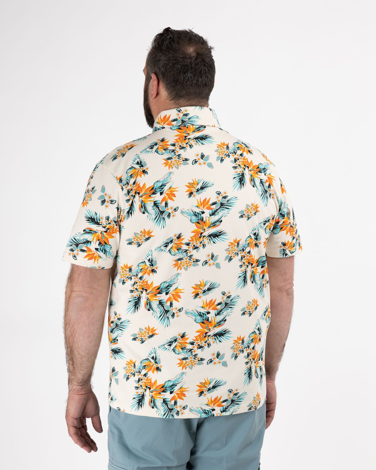 Polo jersey grande taille écru