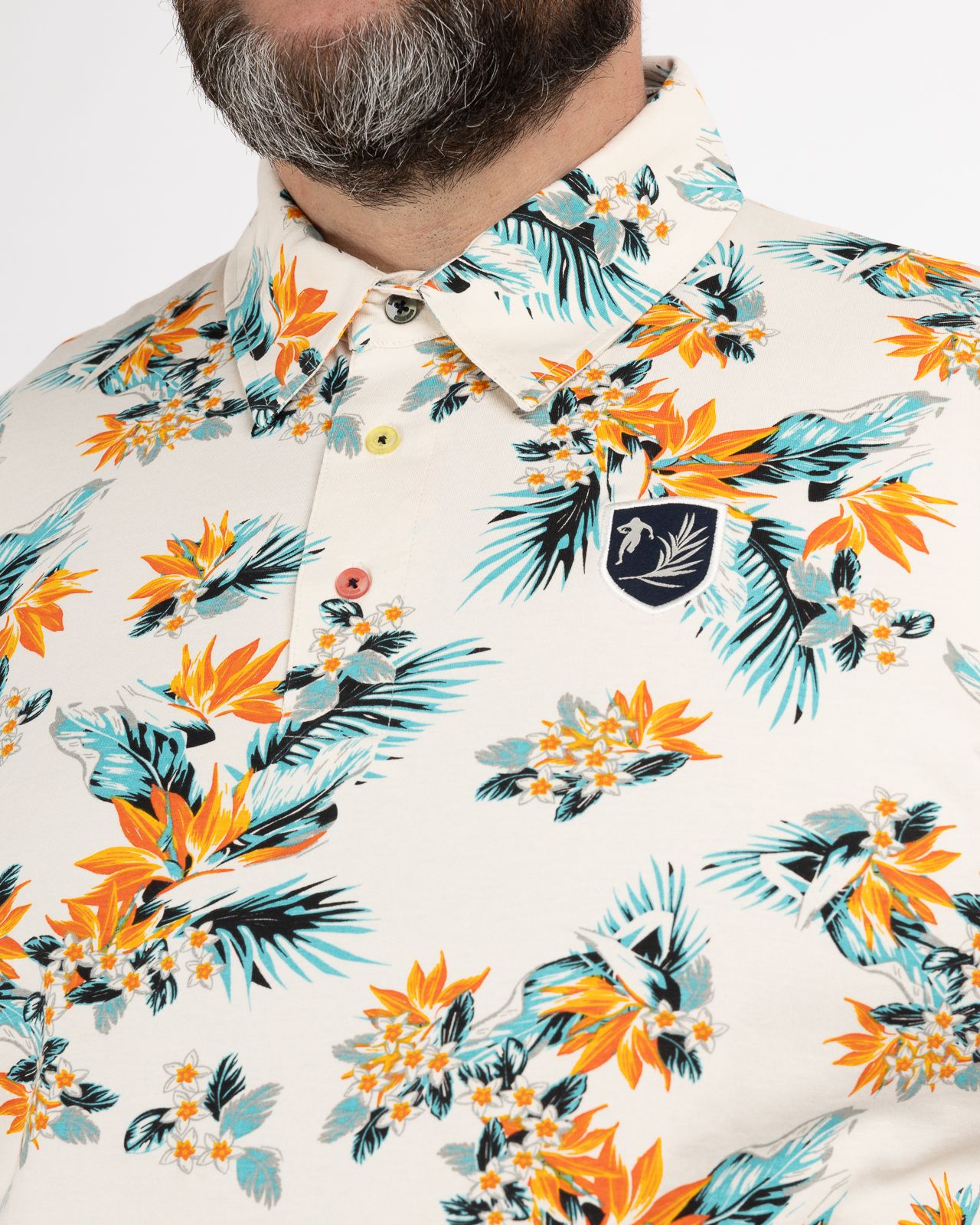 Polo jersey grande taille écru