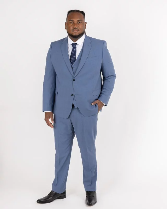 Pantalon de costume grande taille bleu