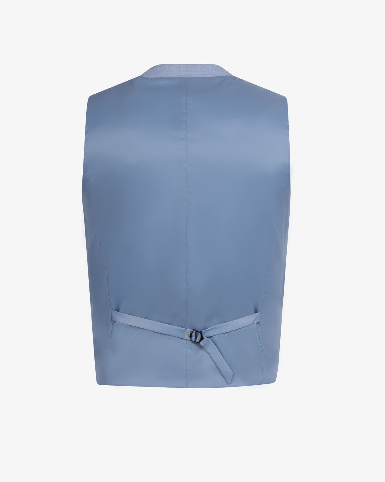 Gilet de costume effet lin grande taille bleu ciel