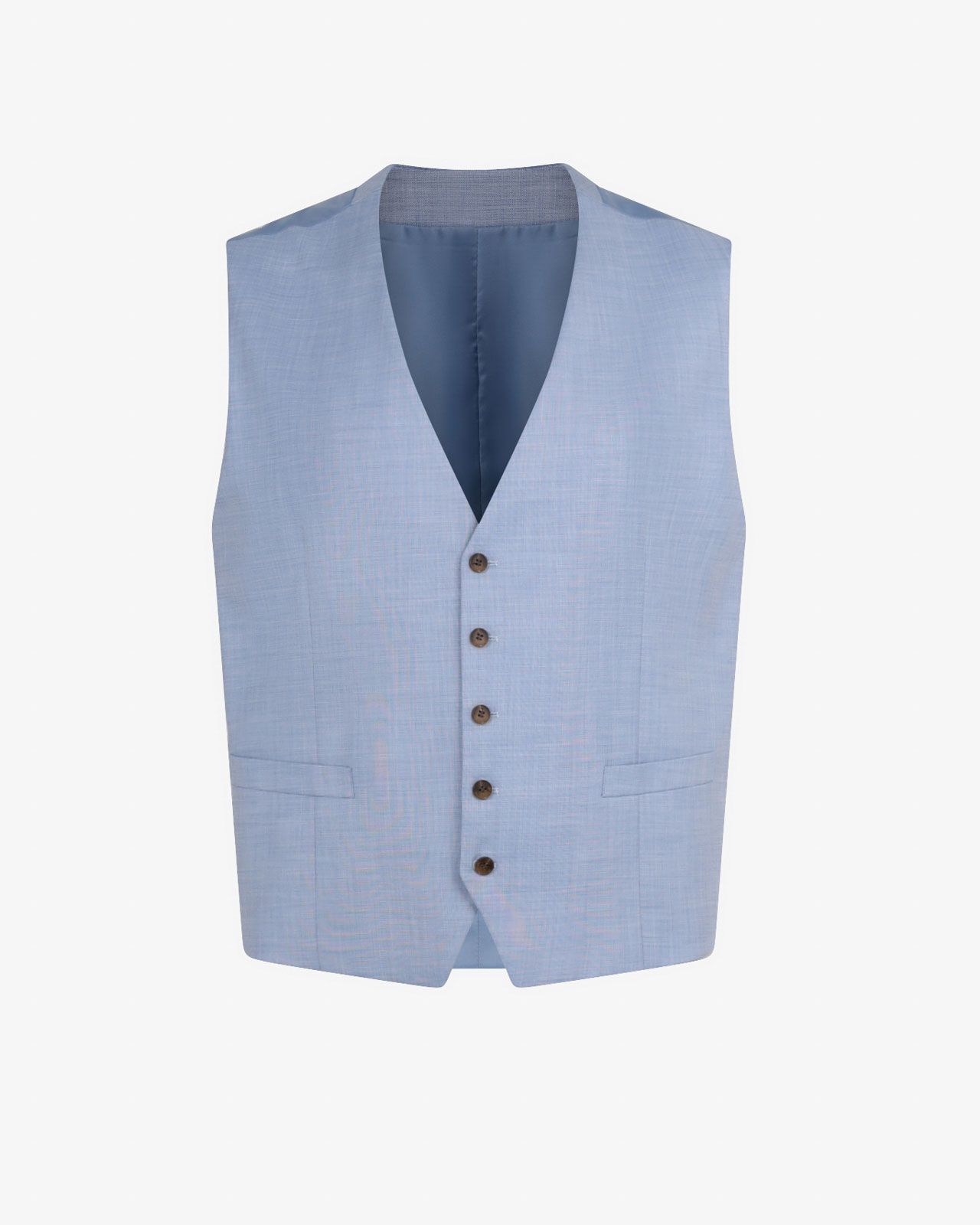 Gilet de costume effet lin grande taille bleu ciel