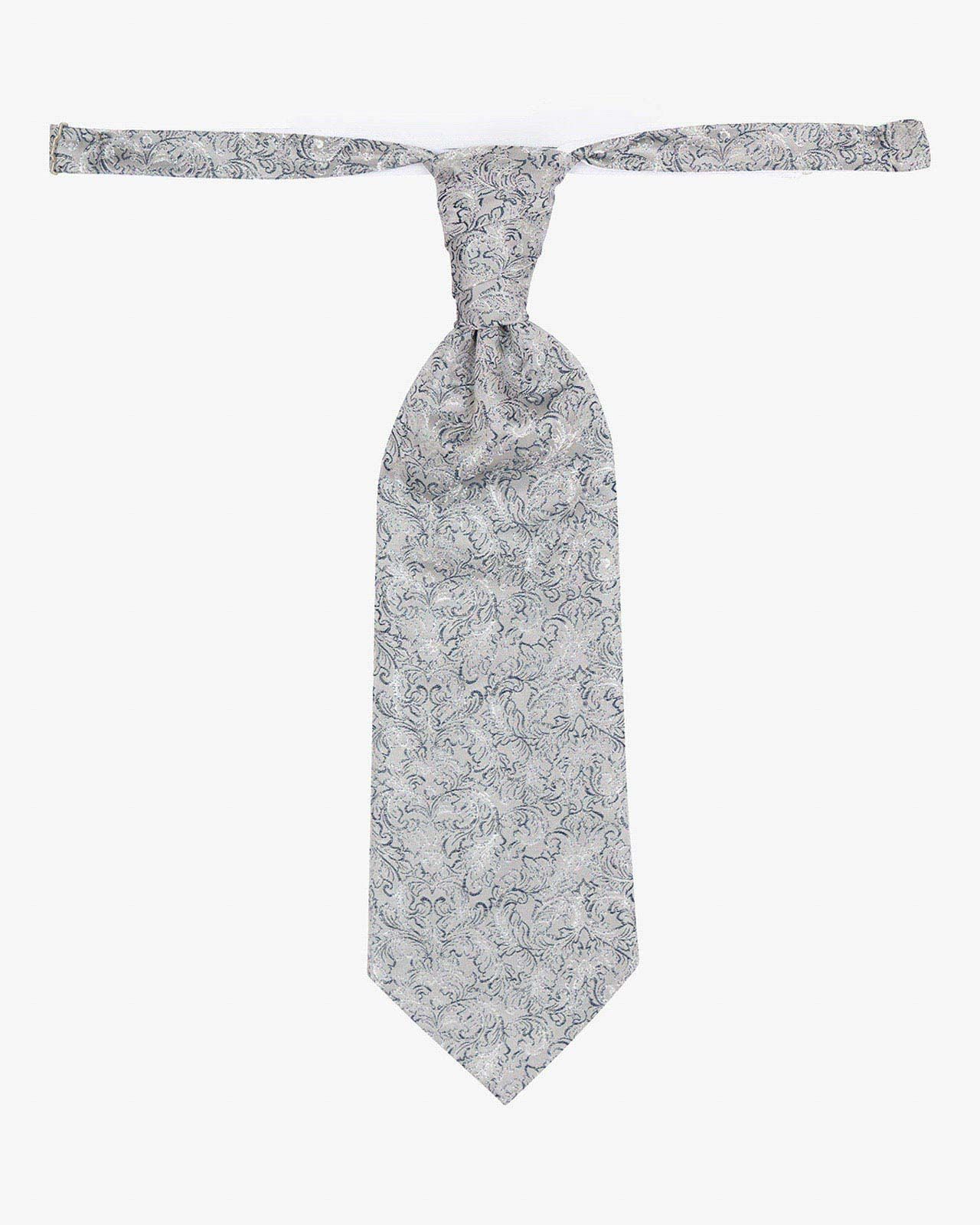 Lavallière et pochette paisley grande taille gris