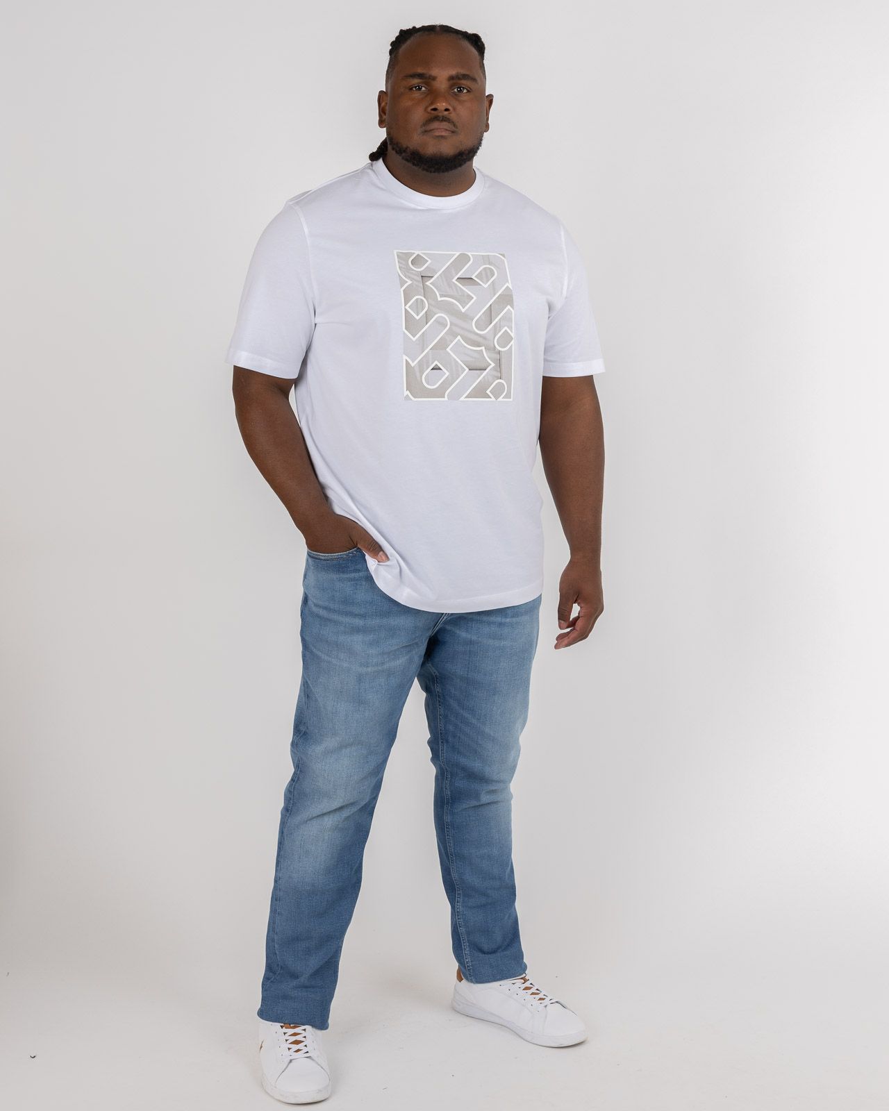 T-shirt imprimé grande taille blanc