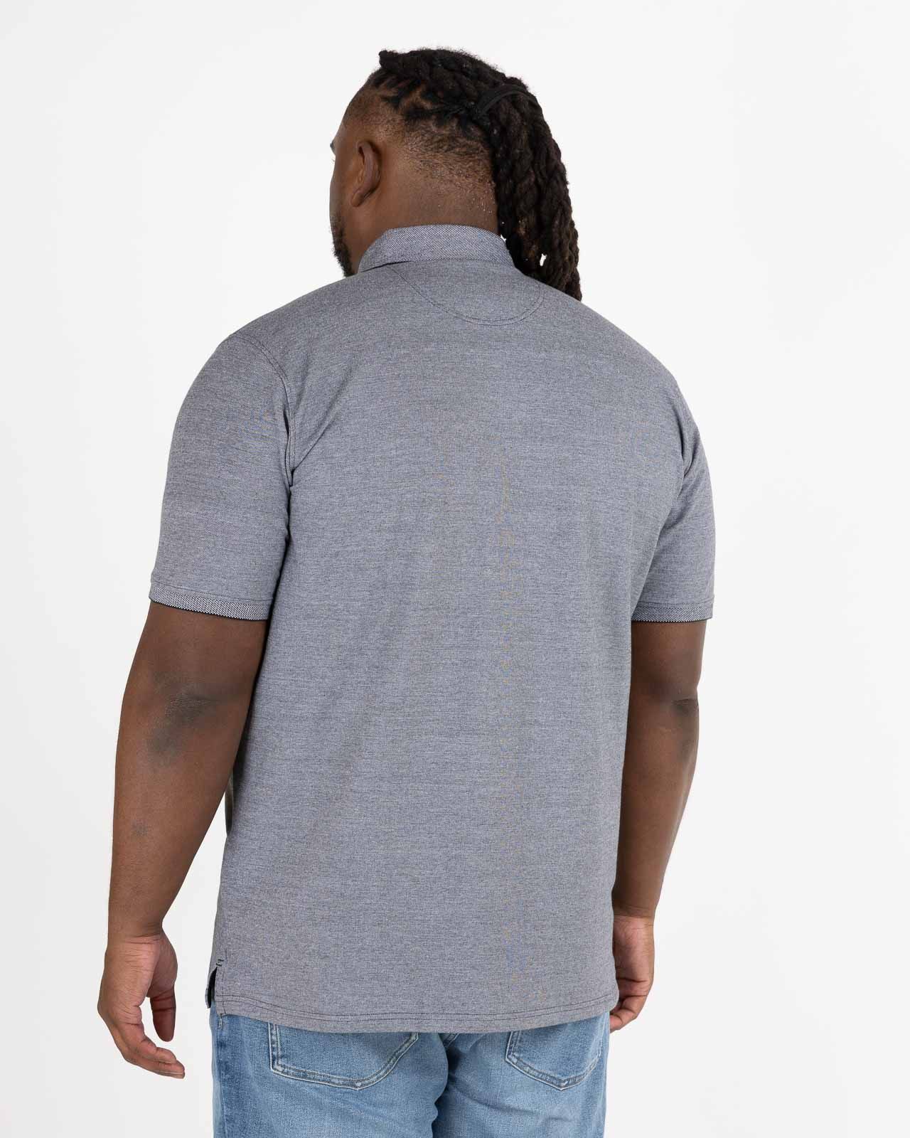 Polo piqué oxford grande taille bleu indigo