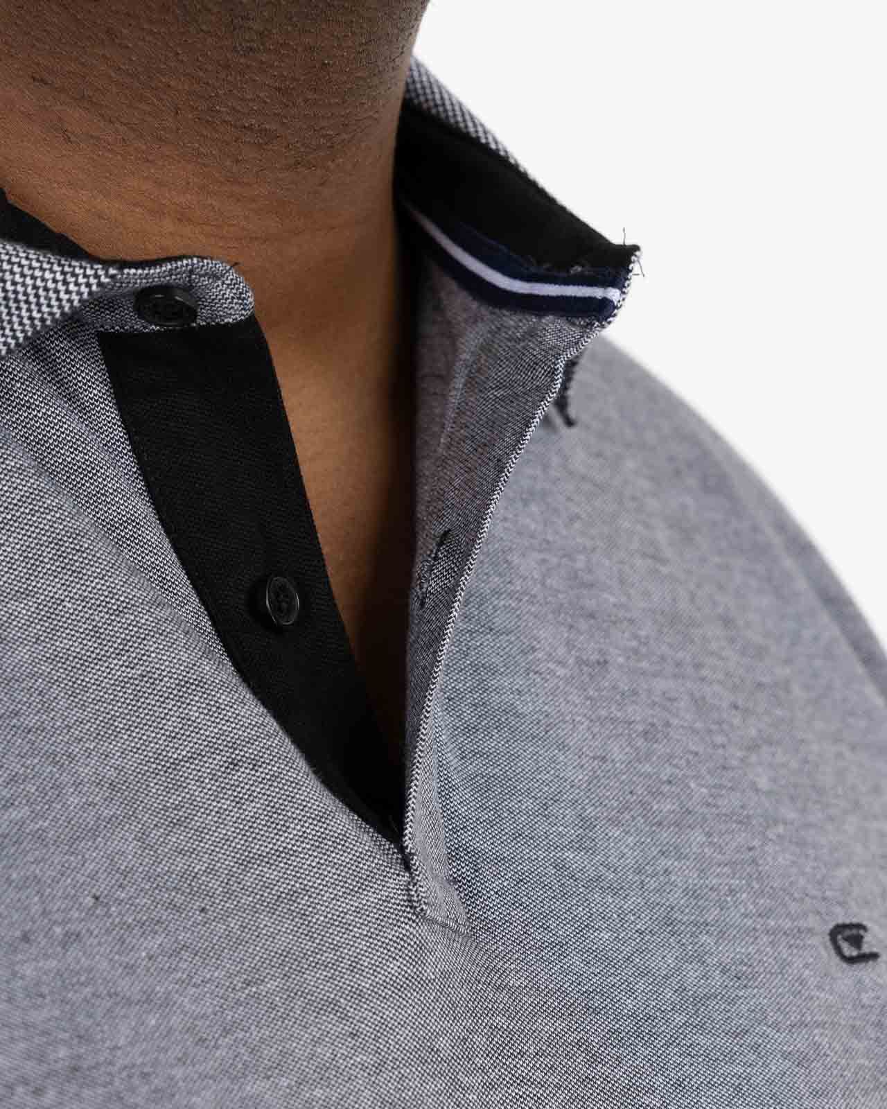 Polo piqué oxford grande taille bleu indigo