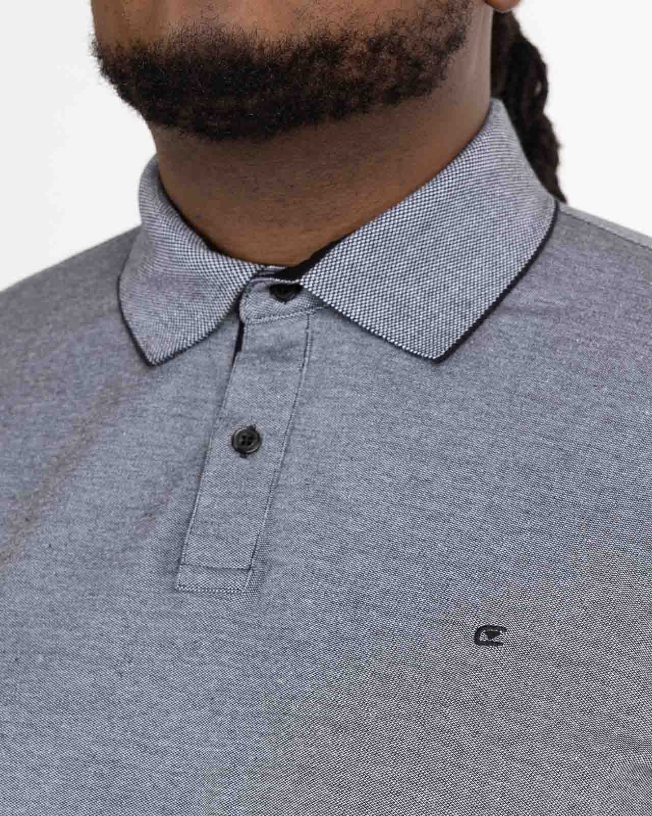 Polo piqué oxford grande taille bleu indigo
