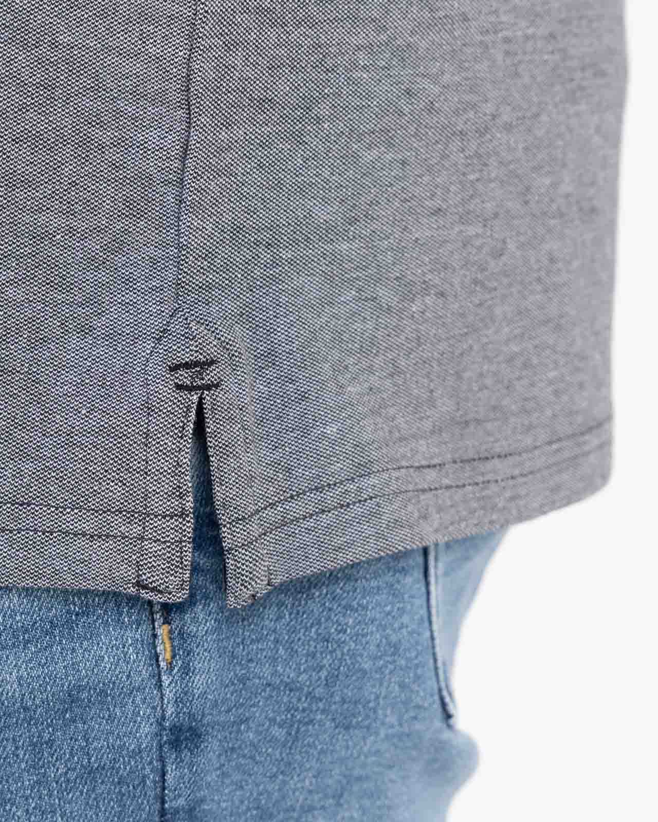 Polo piqué oxford grande taille bleu indigo