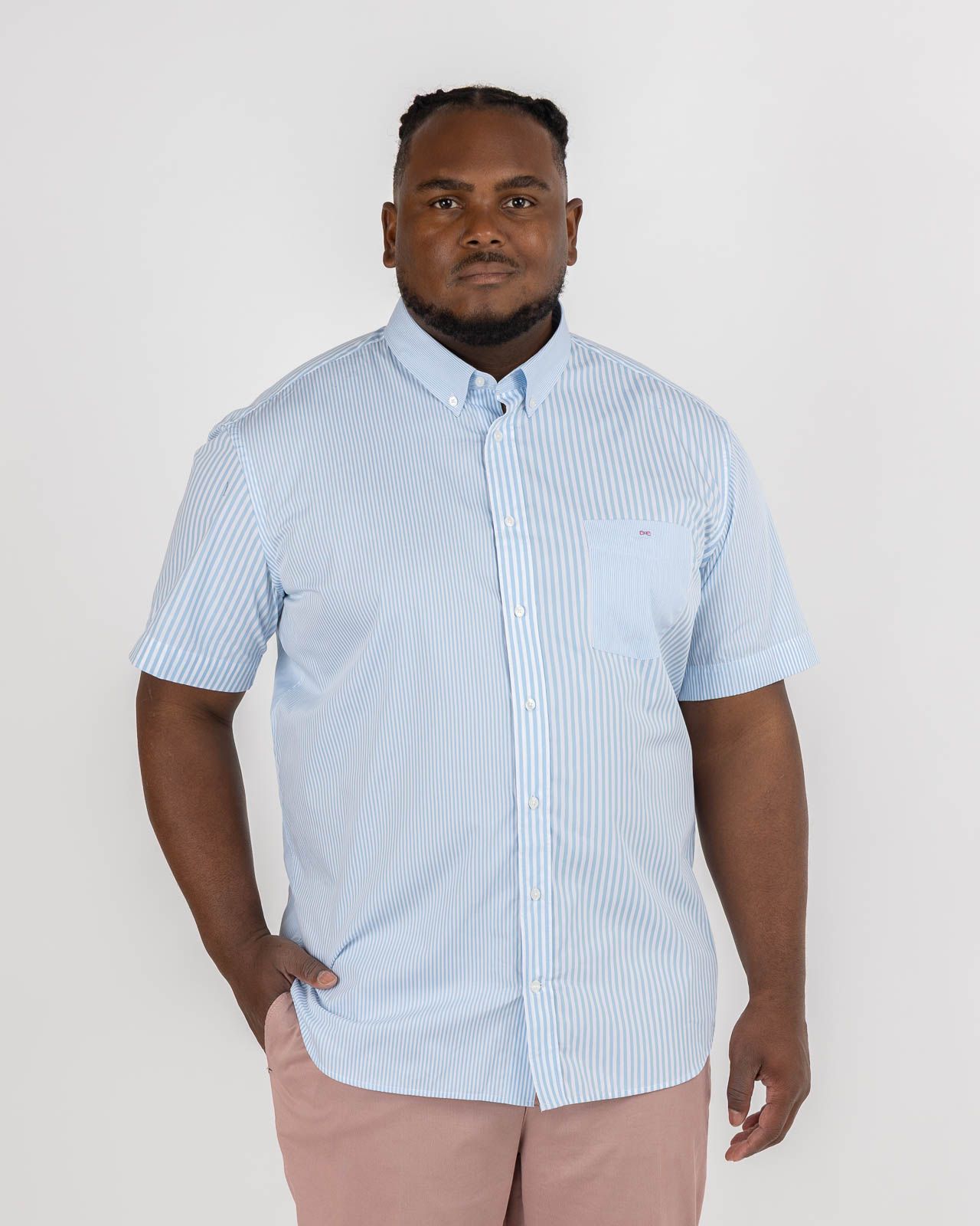 Chemisette rayée grande taille bleu ciel