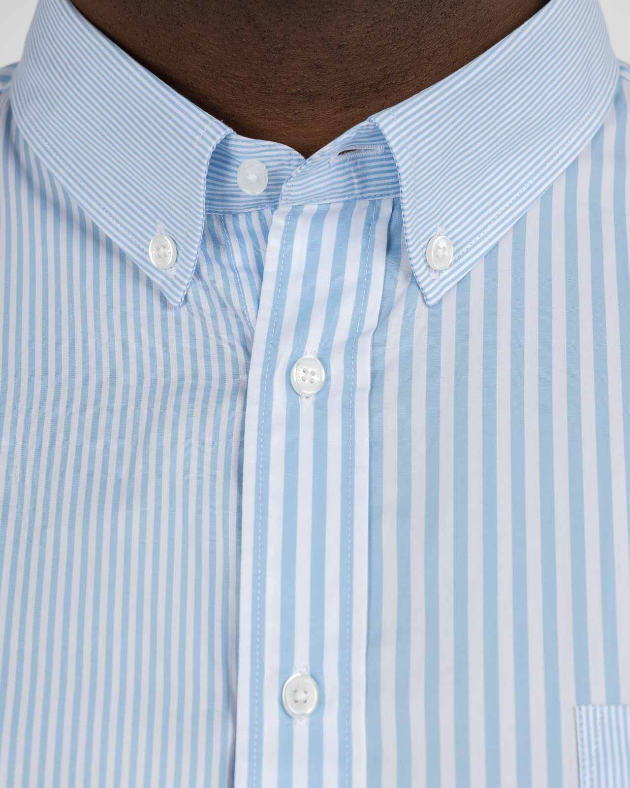 Chemisette rayée grande taille bleu ciel