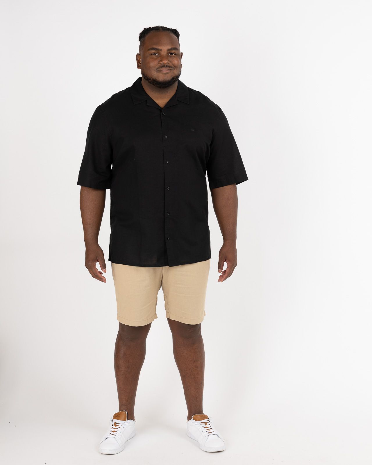 Chemisette col cubain grande taille noir