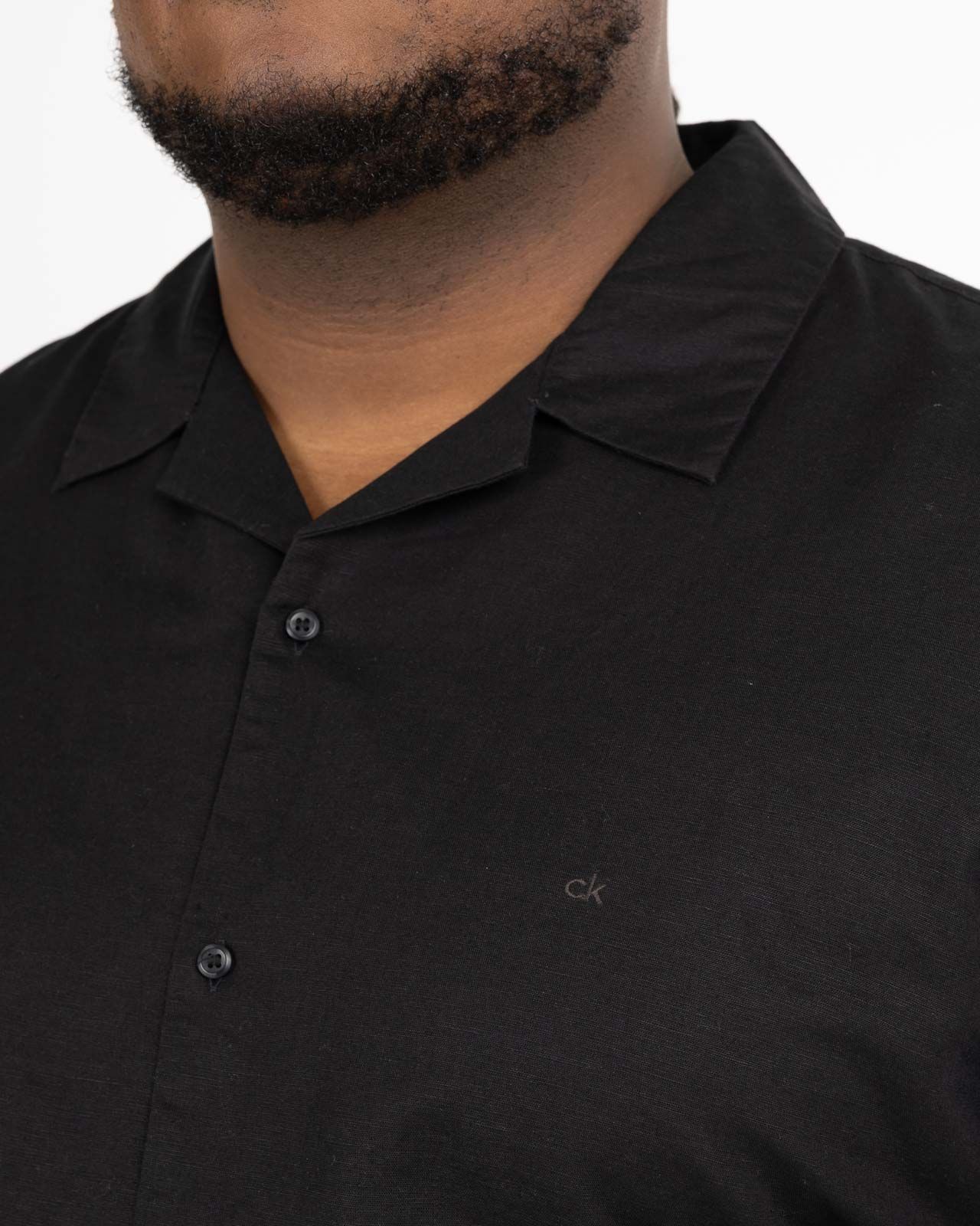 Chemisette col cubain grande taille noir