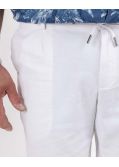 Short chino en coton et lin grande taille blanc