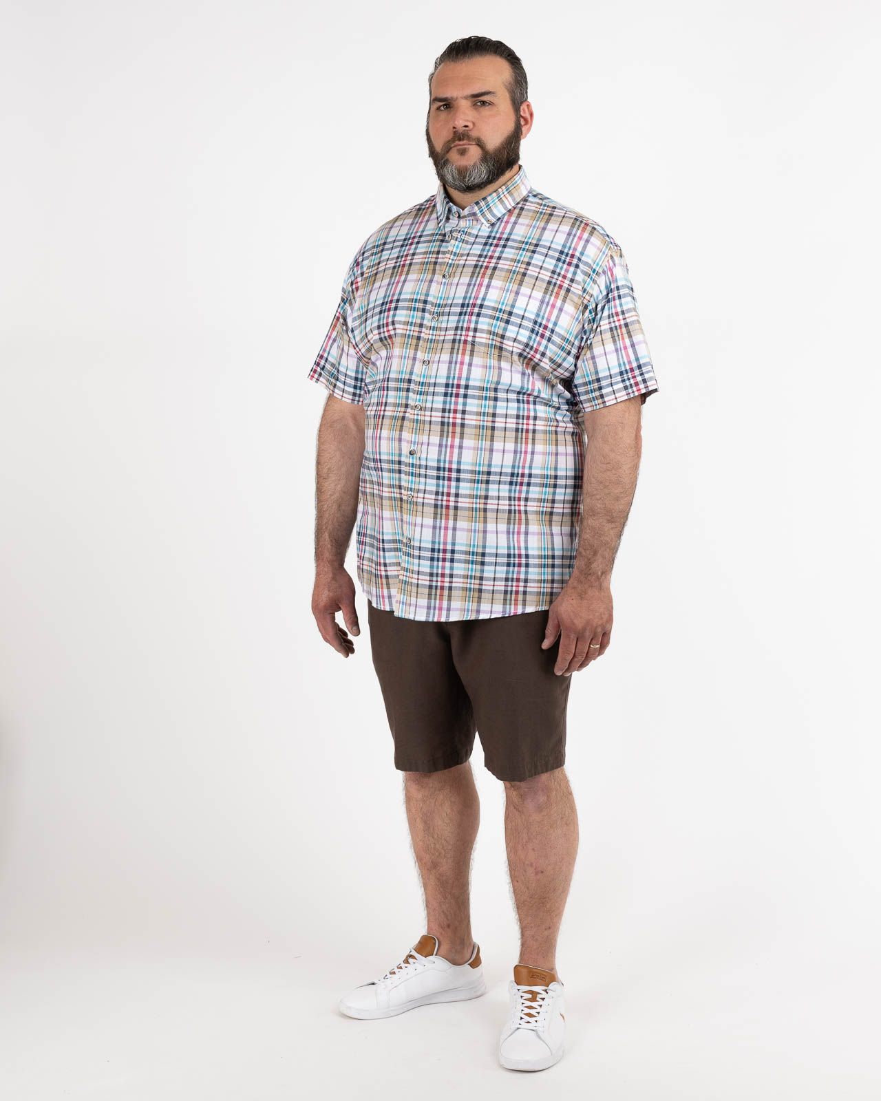 Short chino grande taille marron