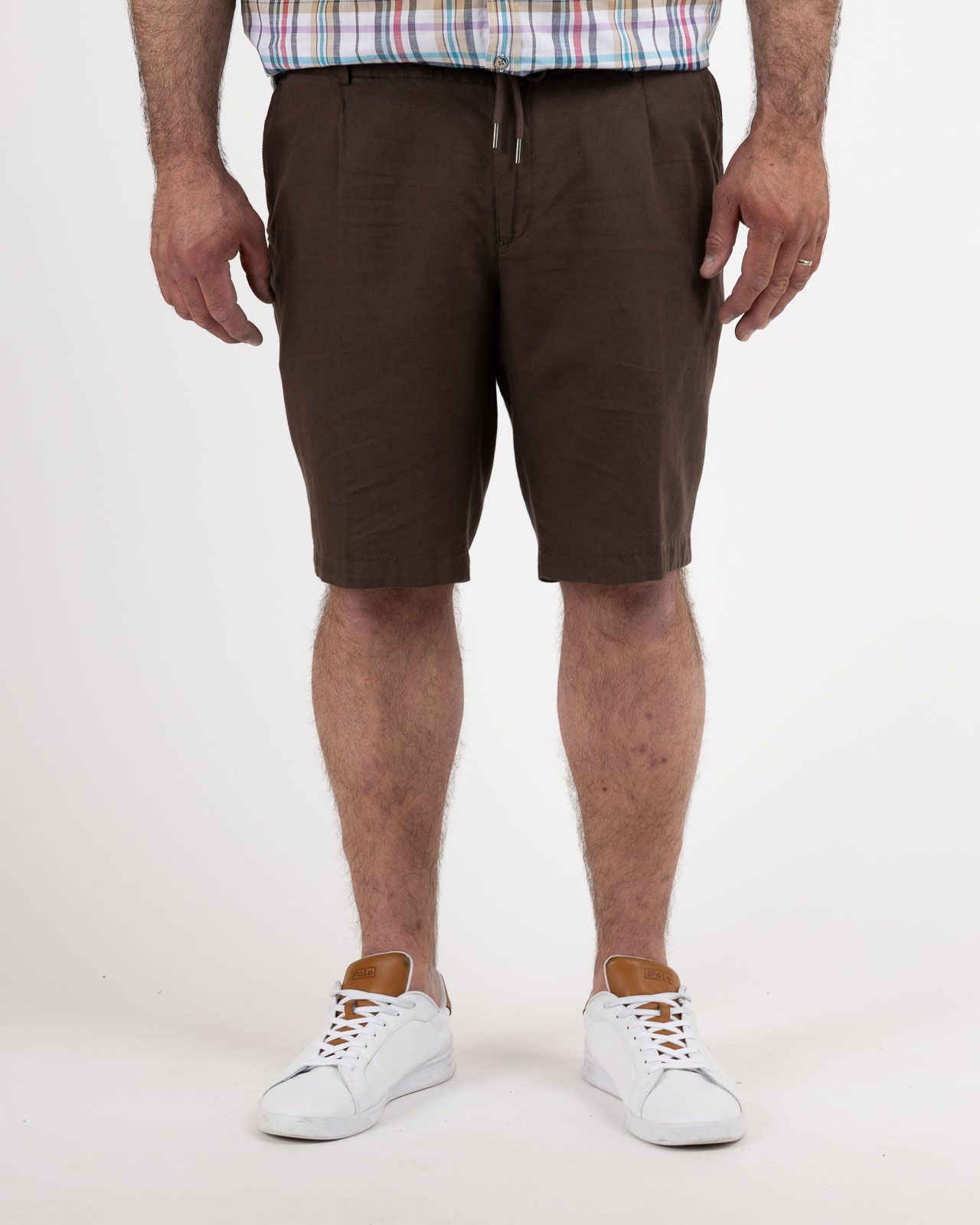 Short chino grande taille marron