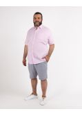 Short chino chambray rayé grande taille bleu