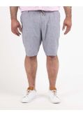 Short chino chambray rayé grande taille bleu