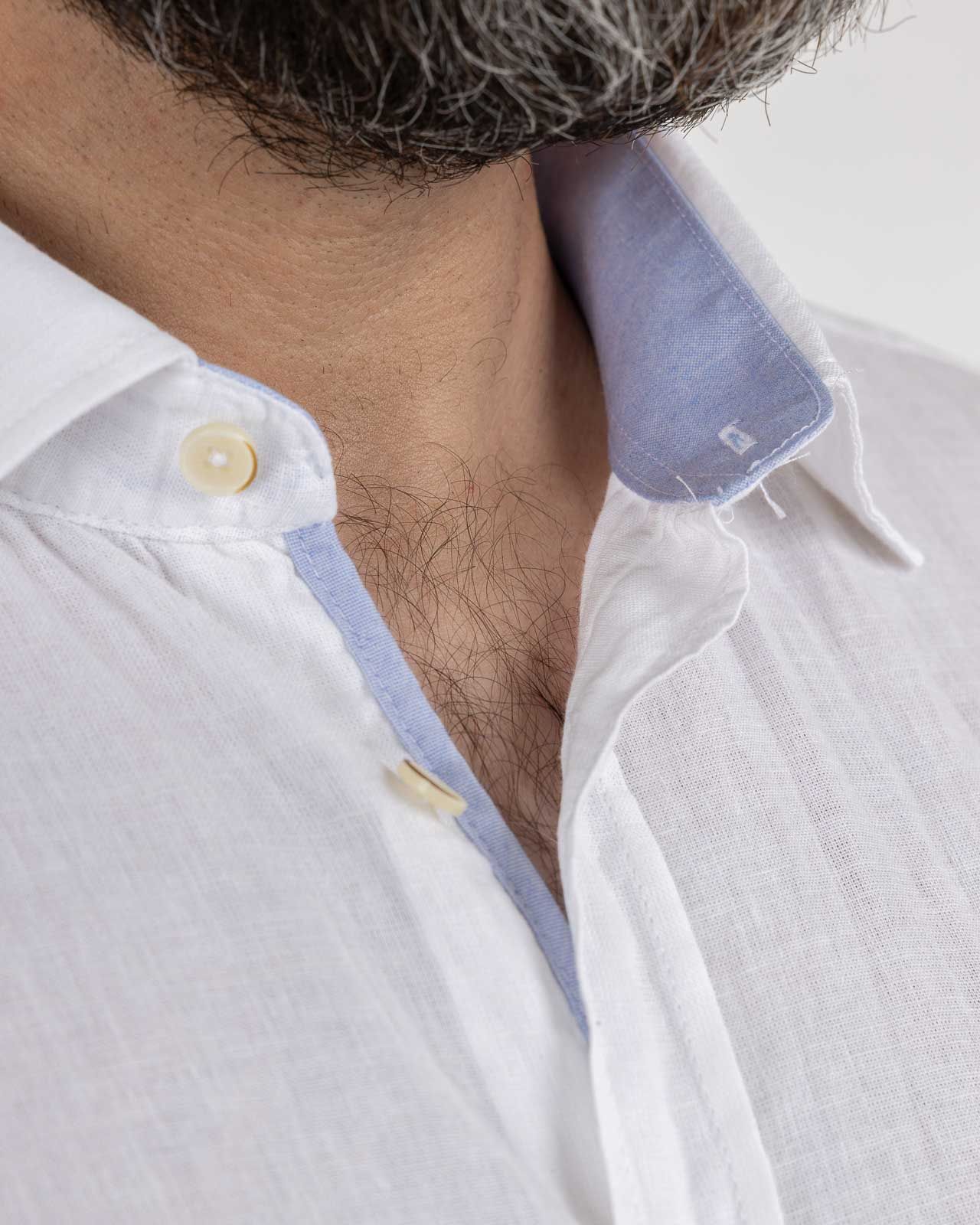 Chemisette en coton lin grande taille blanc facile à repasser