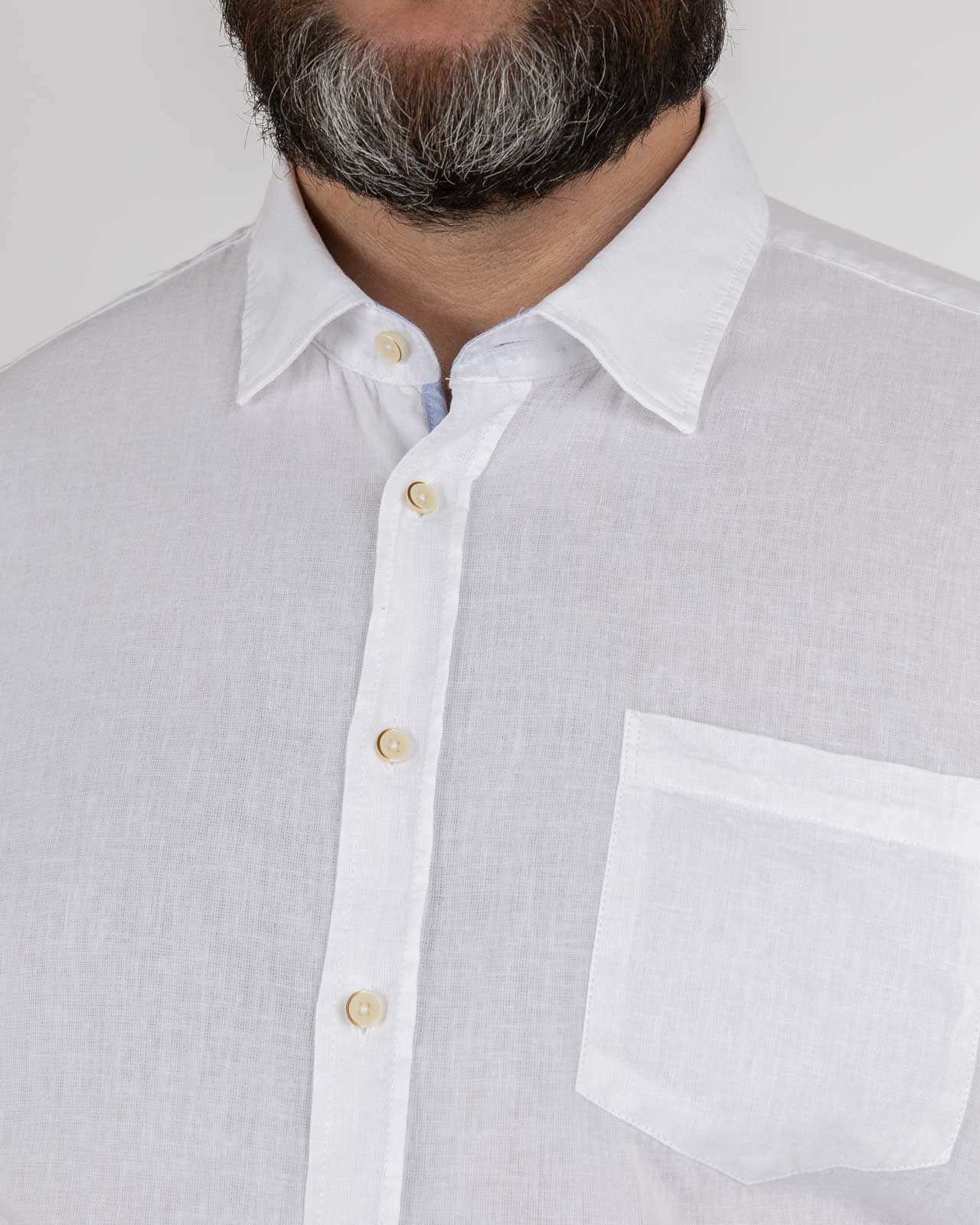 Chemisette en coton lin grande taille blanc facile à repasser