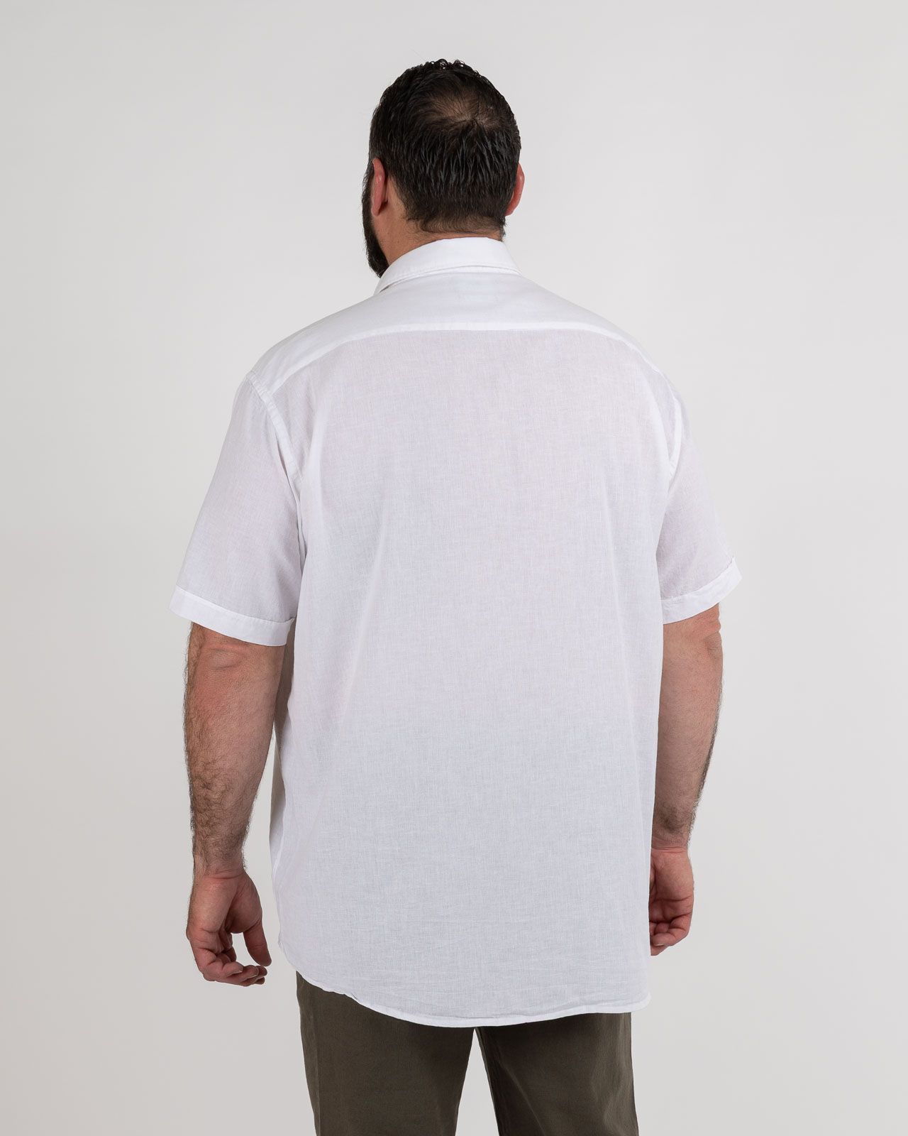 Chemisette en coton lin grande taille blanc facile à repasser