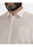 Chemisette en coton lin grande taille beige facile à repasser