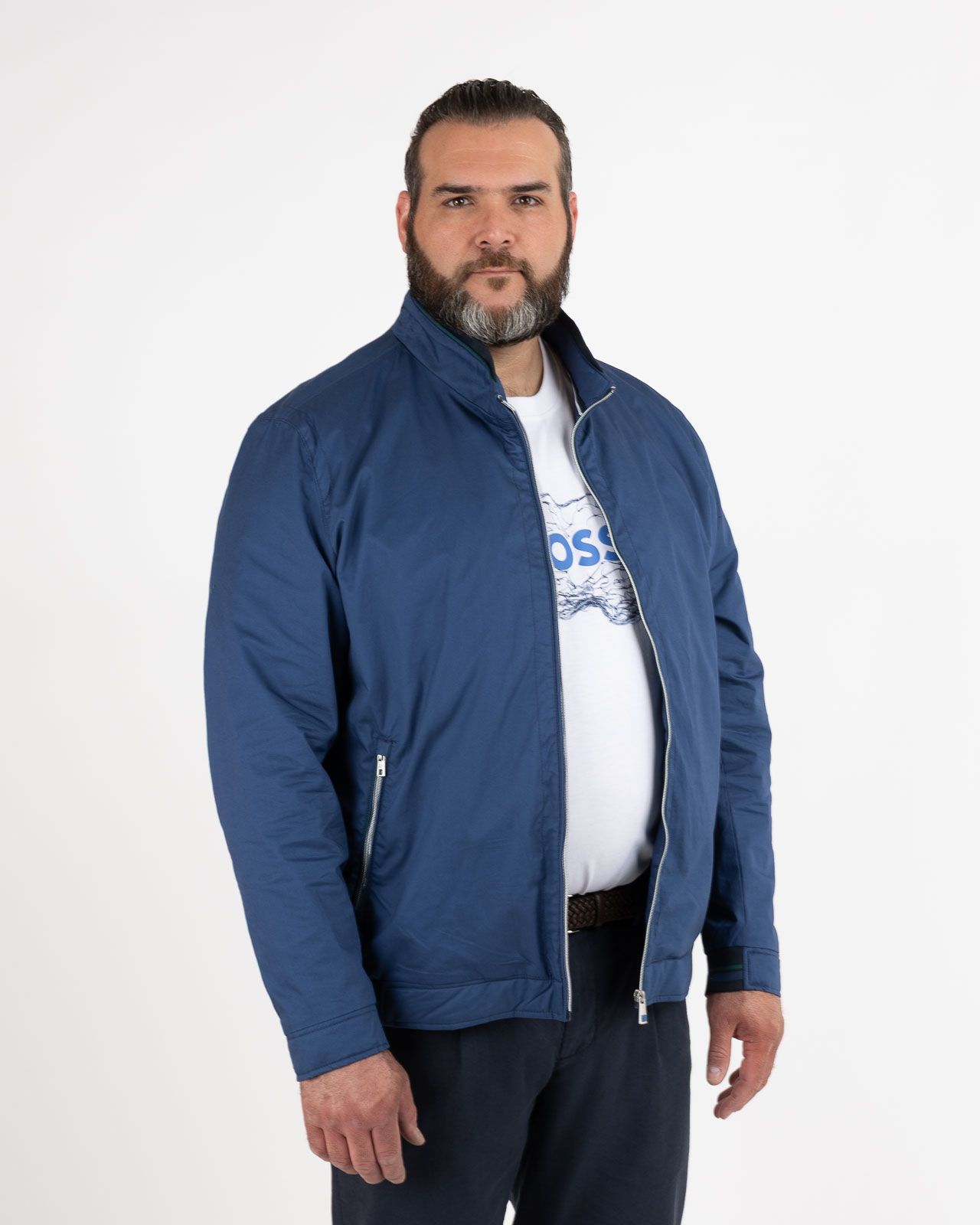 Blouson grande taille bleu