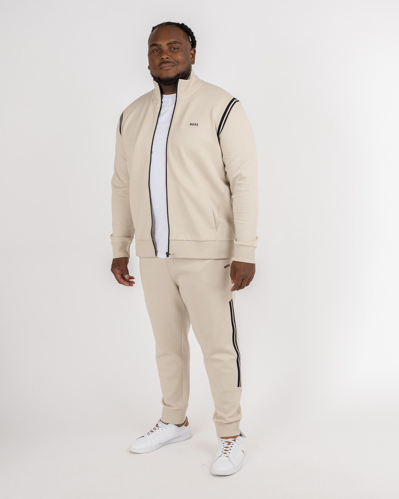 Bas de survêtement grande taille beige