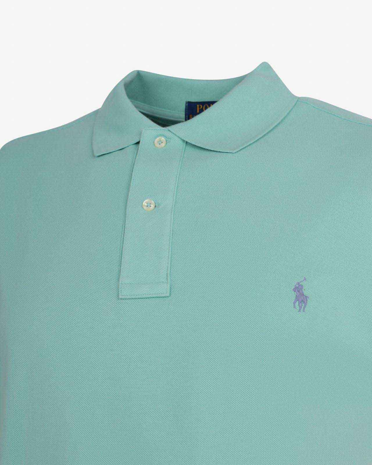 Polo piqué pour homme grand vert amande