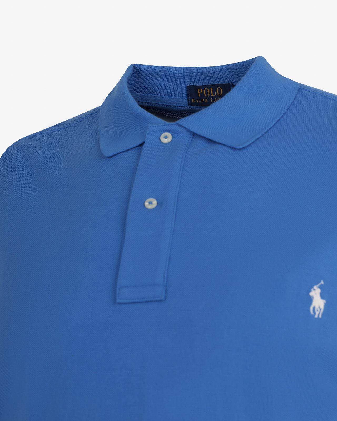 Polo piqué pour homme grand bleu moyen