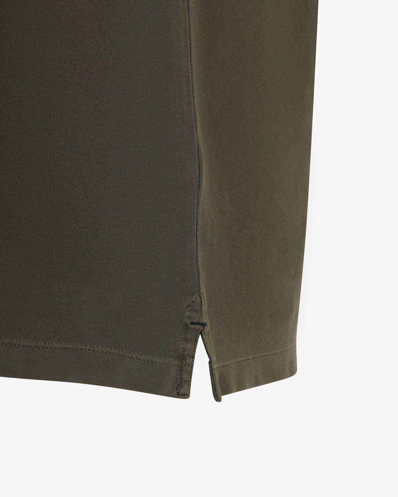 Polo délavé pour homme grand vert kaki