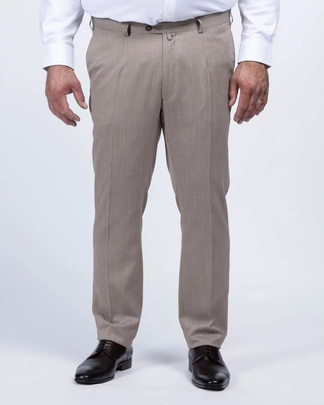Pantalon de costume en lin grande taille taupe
