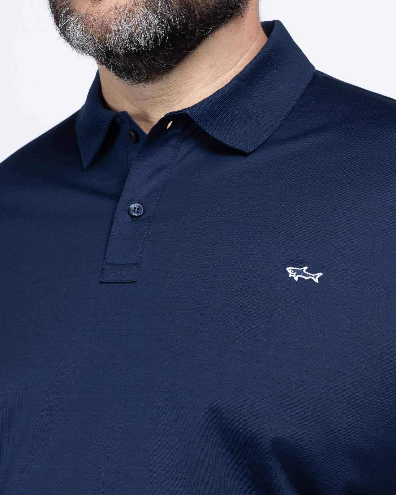 Polo mercerisé grande taille bleu marine