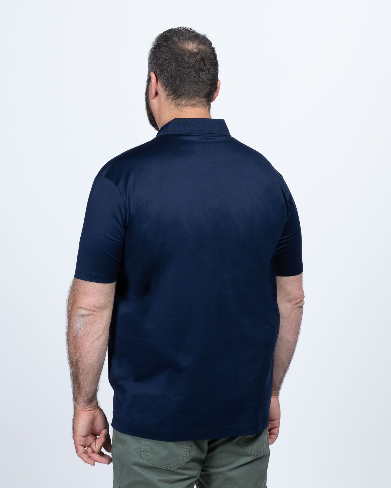 Polo mercerisé grande taille bleu marine