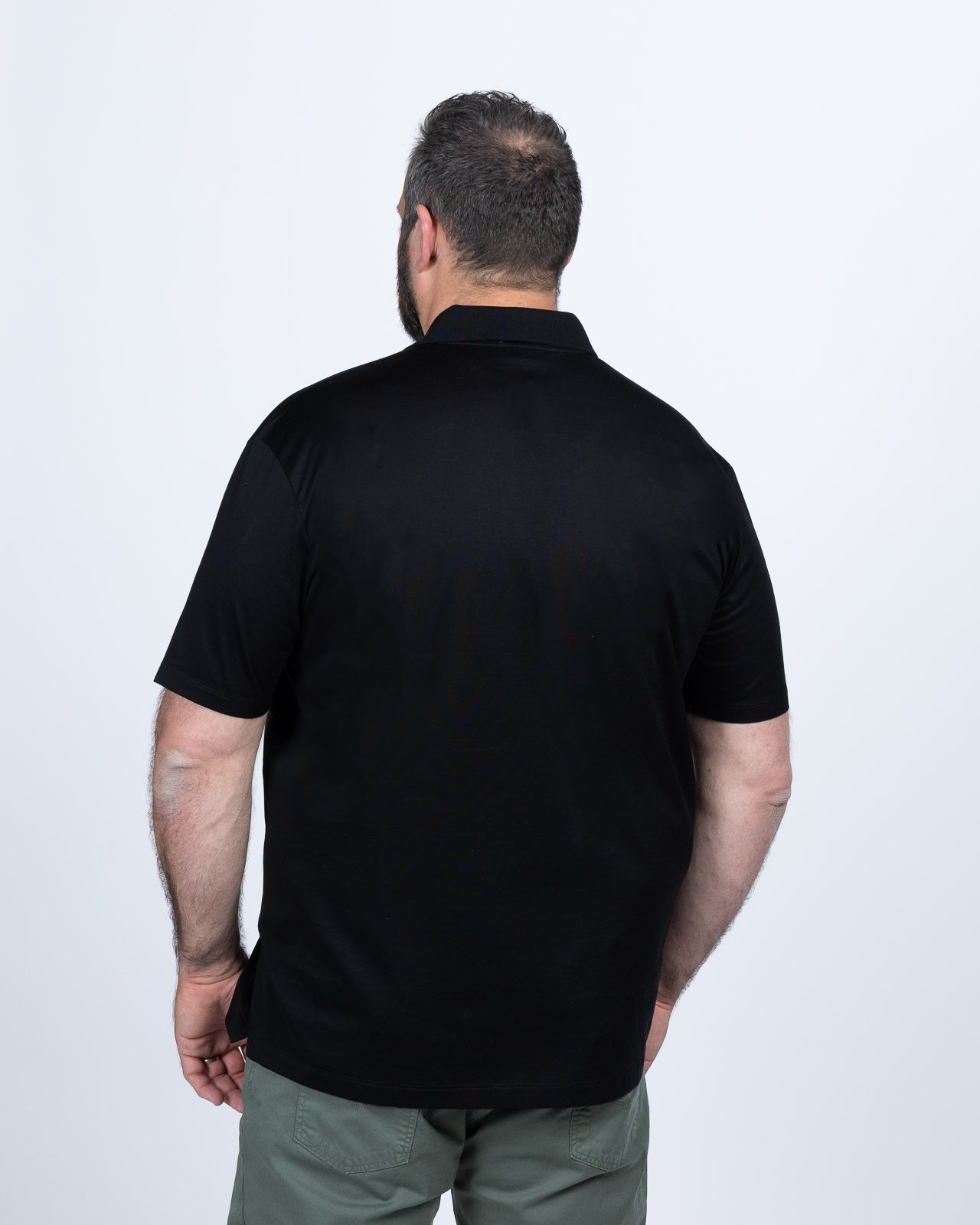 Polo mercerisé grande taille noir