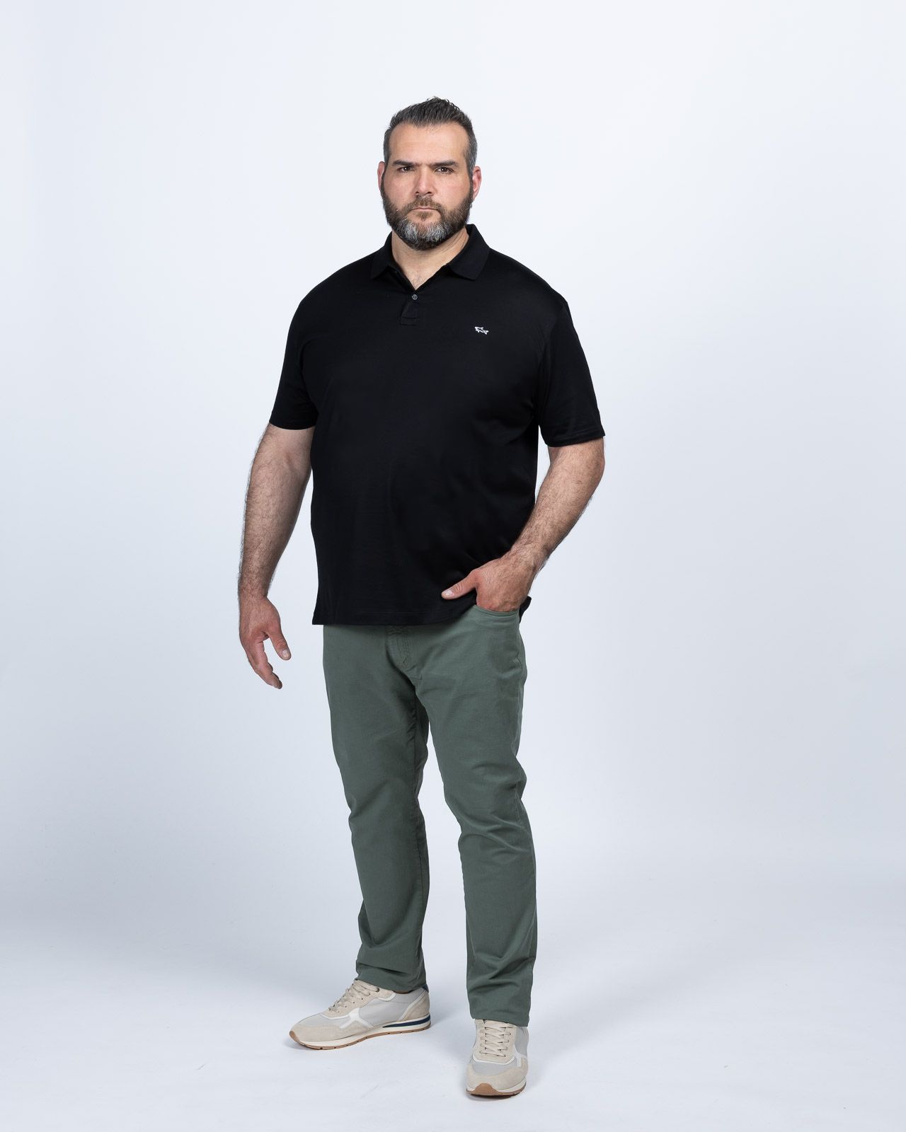 Polo mercerisé grande taille noir