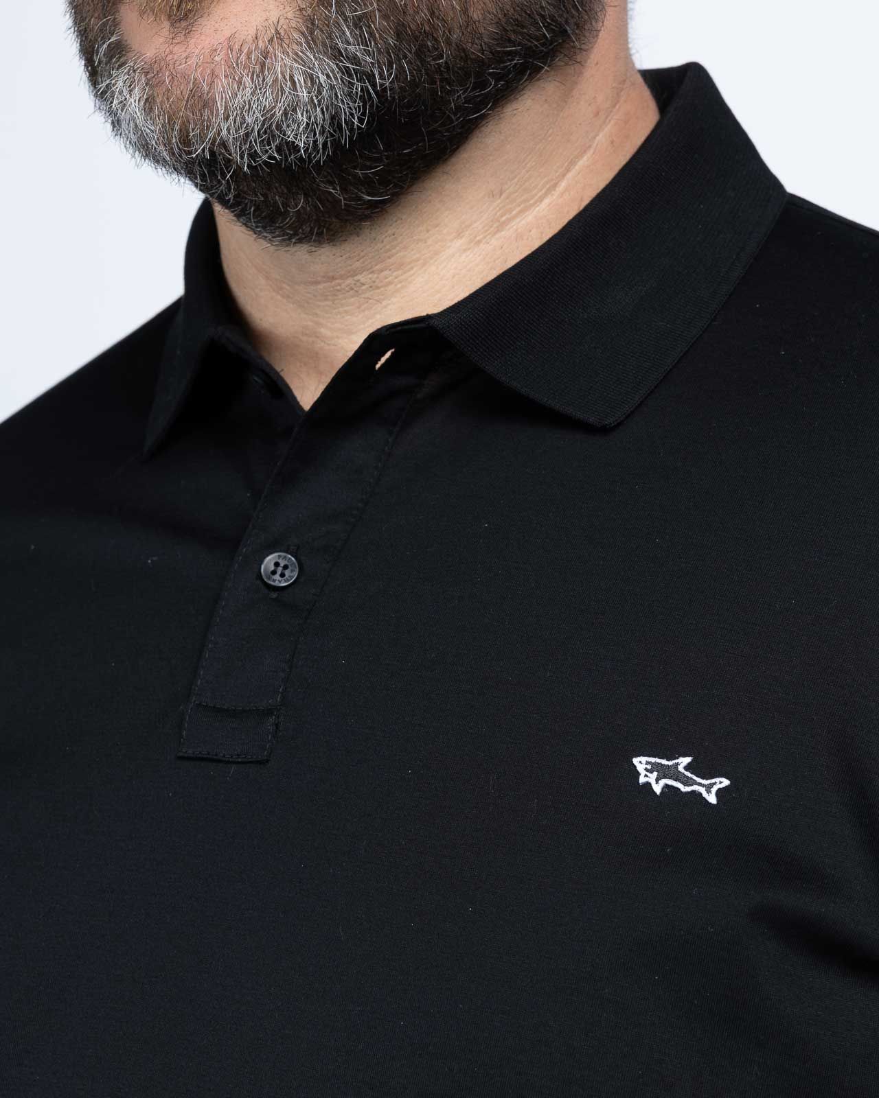Polo mercerisé grande taille noir