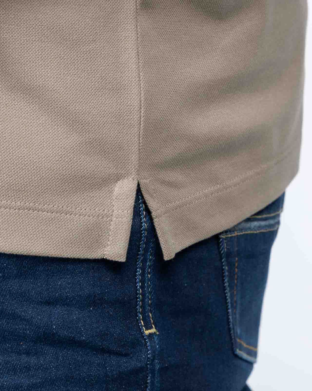 Polo piqué grande taille beige