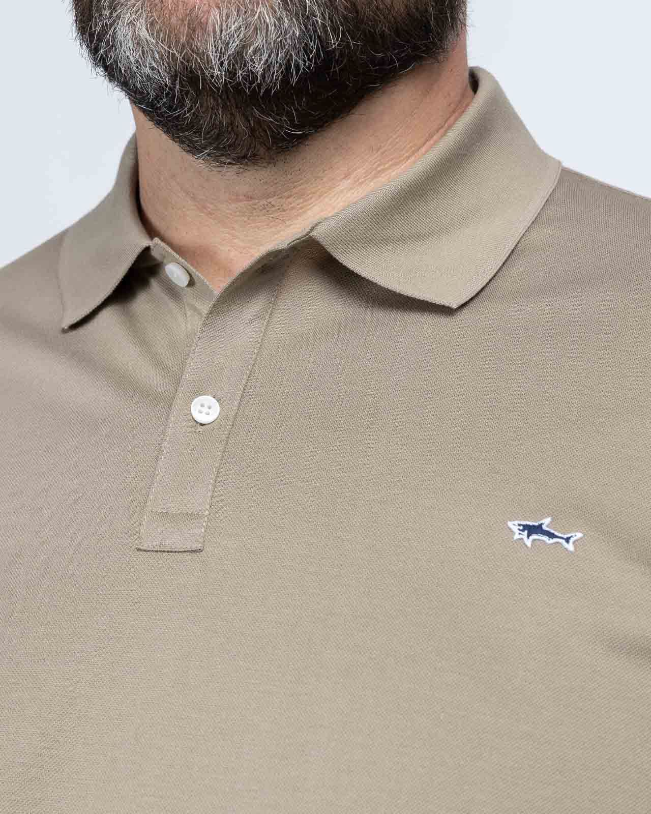Polo piqué grande taille beige