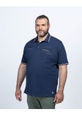 Polo piqué chiné grande taille bleu marine