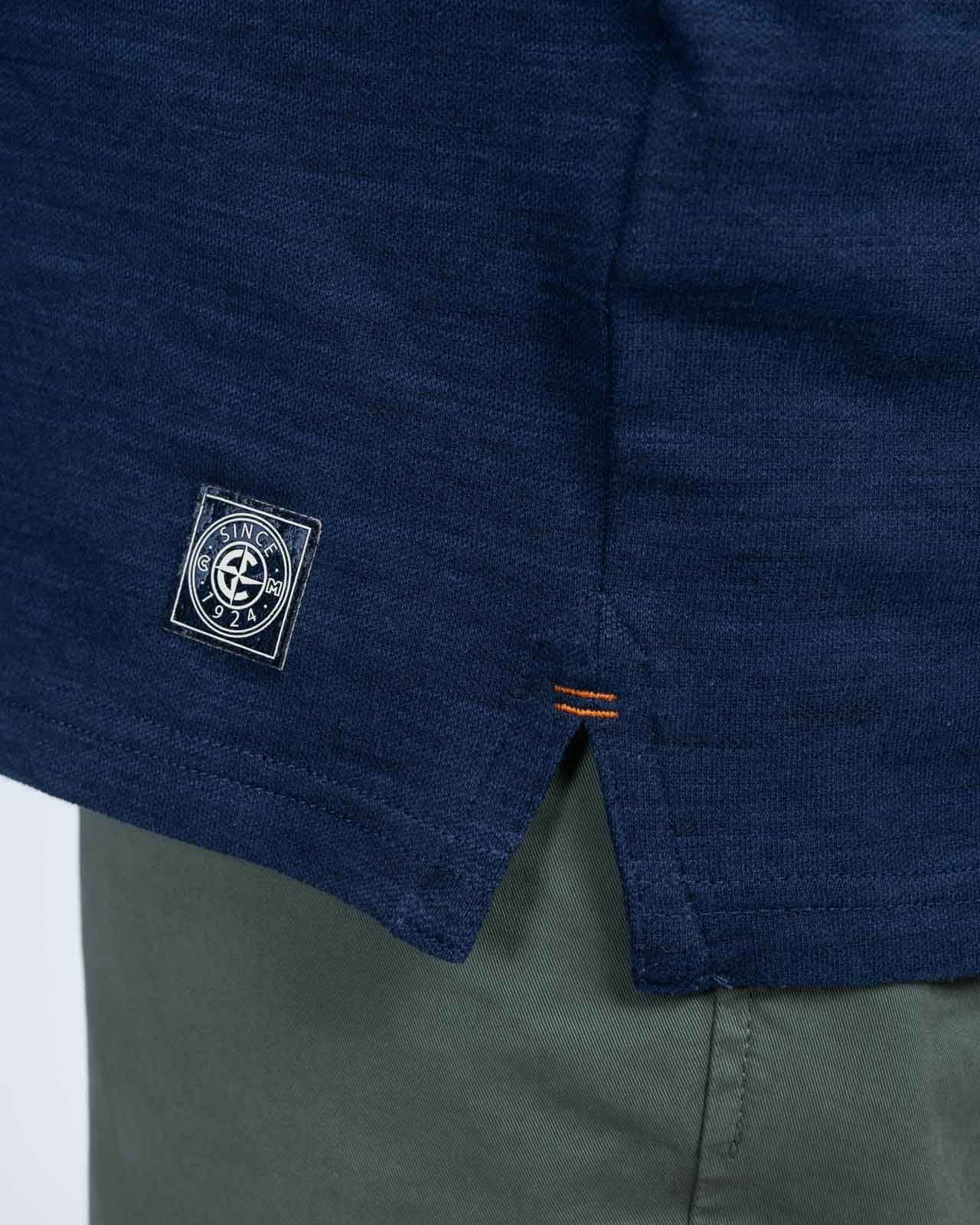 Polo piqué chiné grande taille bleu marine