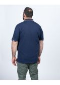Polo piqué chiné grande taille bleu marine