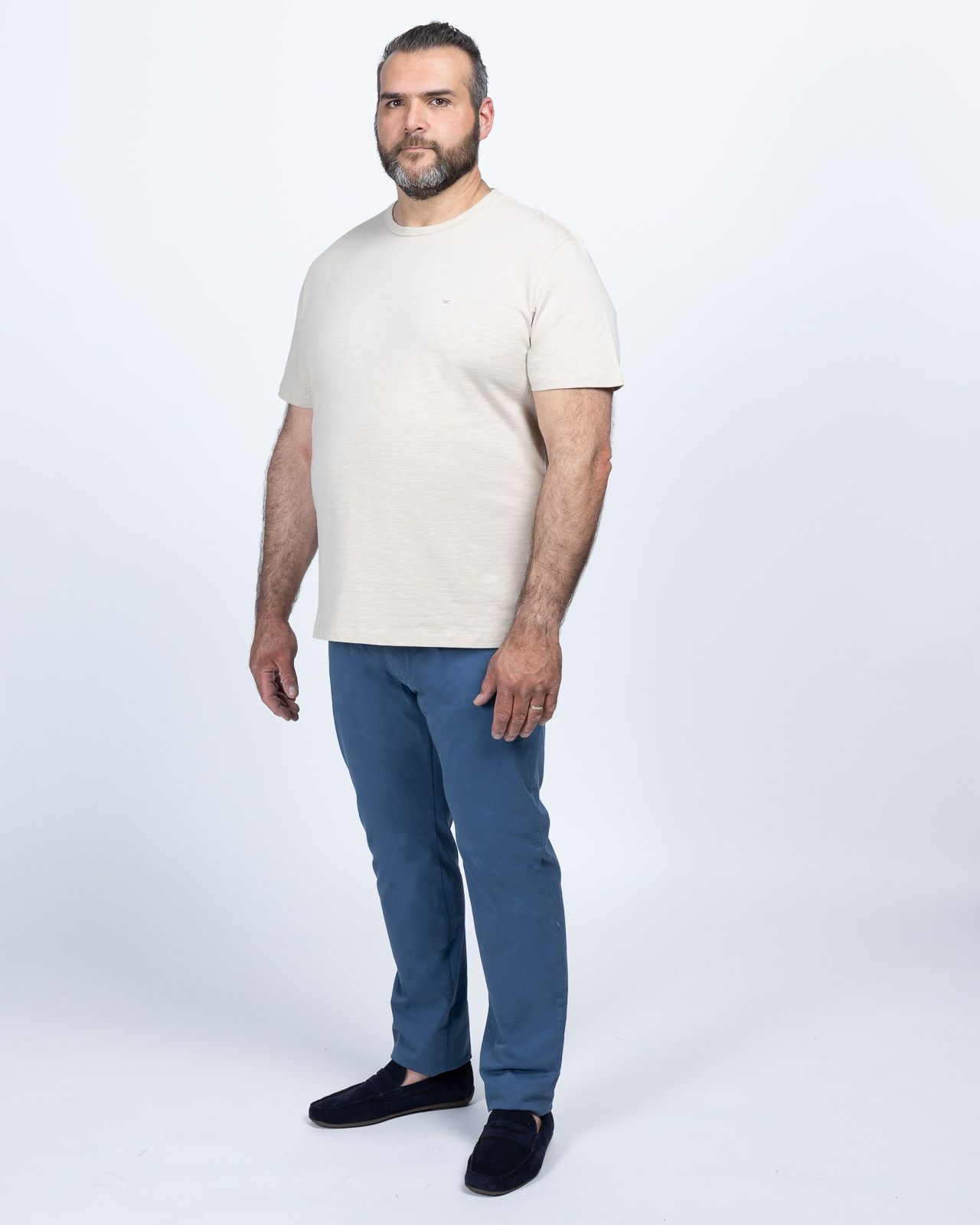 Pantalon 5 poches grande taille bleu